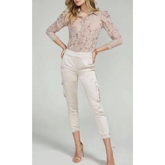 Generation Love Pants - NWT Generation Love Chandra Satin Joggers Champagne Beige Size XS $235 [jb]
